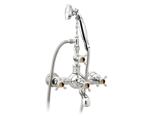 Bronces Mestre Atlantica Precious Bath shower set with tiger eye stone - 035016-TG0