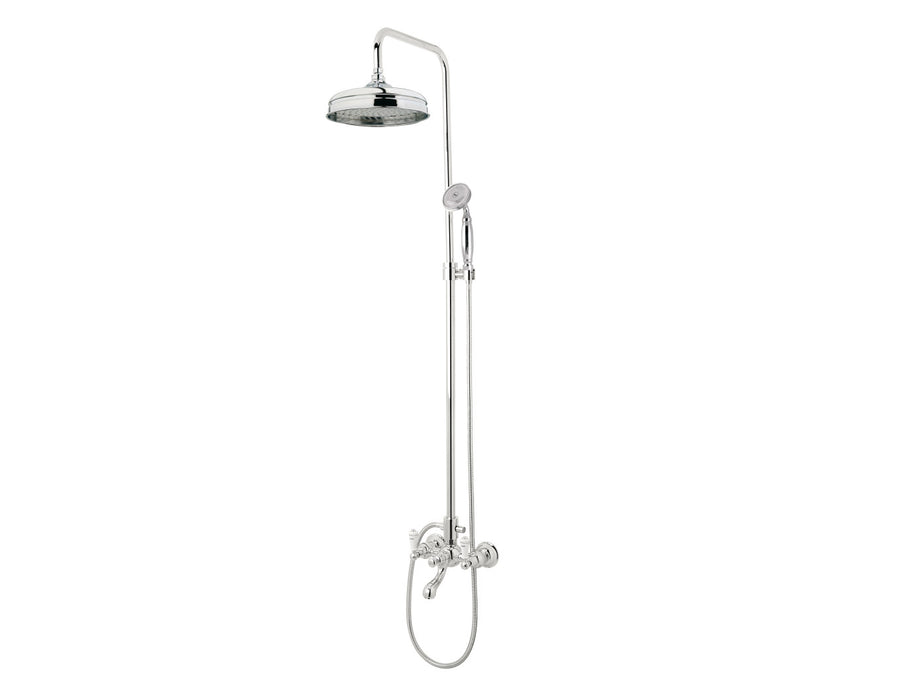 Bronces Mestre Retro Bath shower set with column and porcelain handles - 035018-MC0
