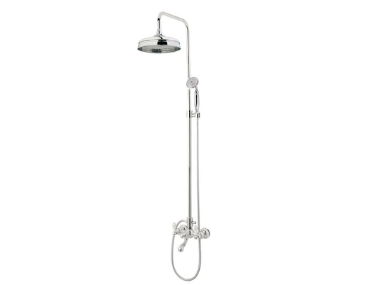 Bronces Mestre Retro Bath shower set with column and porcelain handles - 035018-MC0