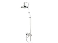 Bronces Mestre Retro Bath shower set with column and black porcelain handles - 035018-MCN