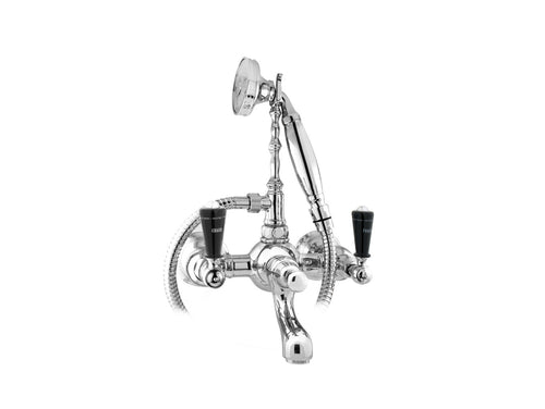 Retro Bath shower set with black porcelain