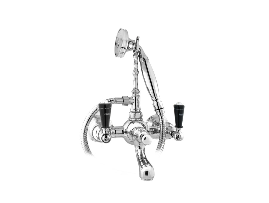 Bronces Mestre Retro Bath shower set with black porcelain - 035018-MN0