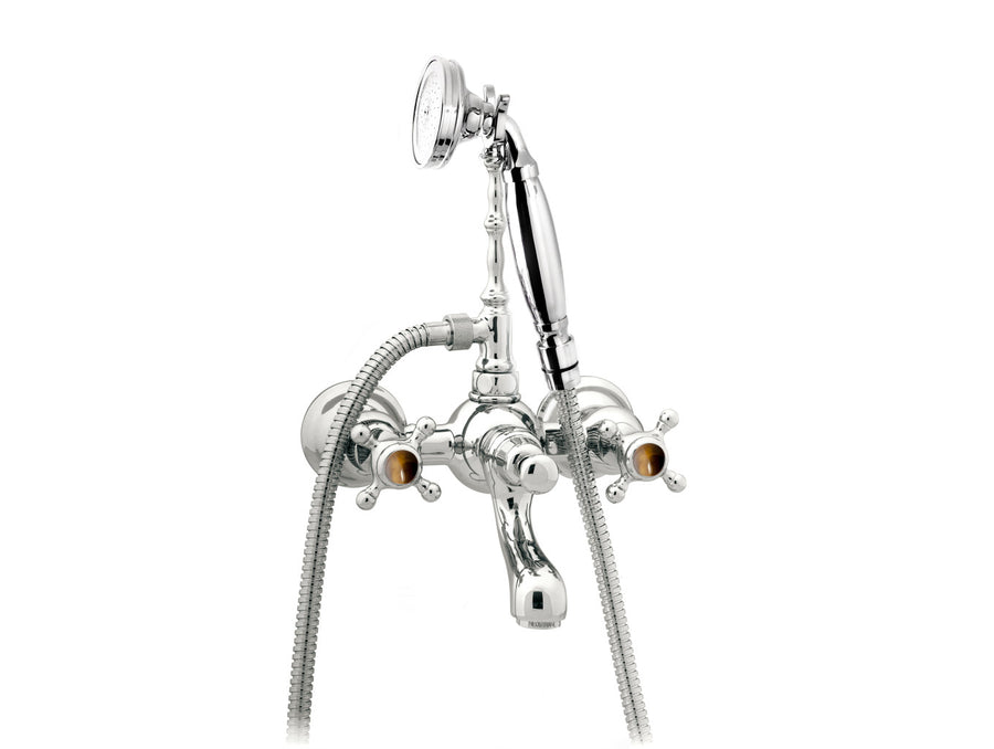 Bronces Mestre Atlantica Precious Bath shower set with tiger eye stone - 035018-TG0