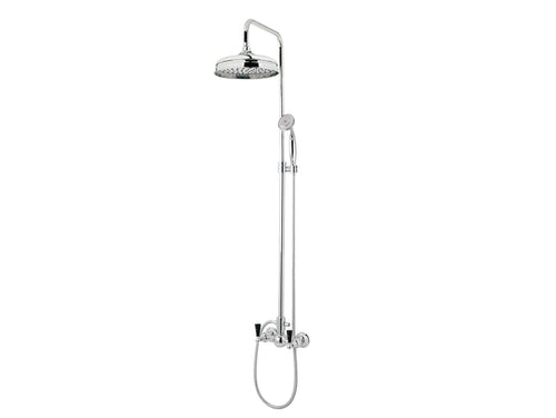 Retro Shower mixer with column and black porcelain