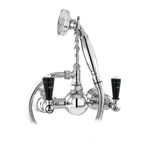 Retro Shower mixer with black porcelain