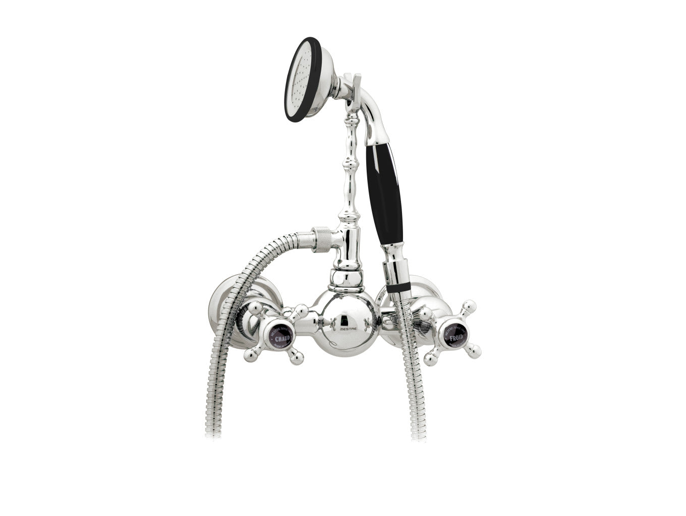 Bronces Mestre Retro Shower mixer with black porcelain - 035019-N00