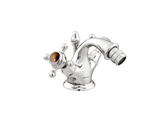 Bronces Mestre Atlantica Precious One hole bidet mixer with tiger eye stone - 035020