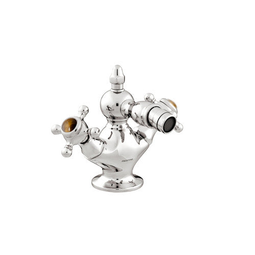 Bronces Mestre Atlantica Precious One hole bidet mixer with tiger eye stone - 035021