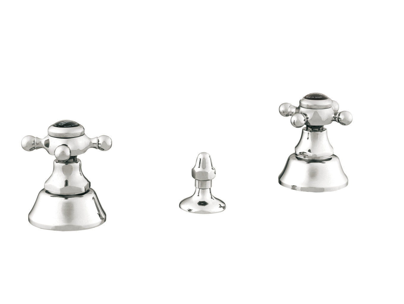 Bronces Mestre Retro Three holes bidet set with black porcelain - 035022-BN0