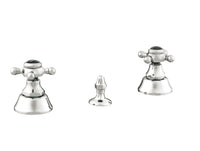 Bronces Mestre Retro Three holes bidet set with black porcelain - 035022-BN0