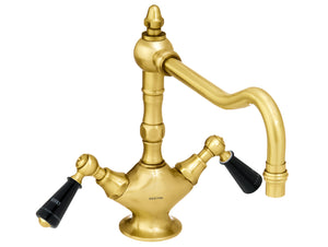 Bronces Mestre Atlantica Precious One hole sink mixer with black porcelain - 035030-MN0