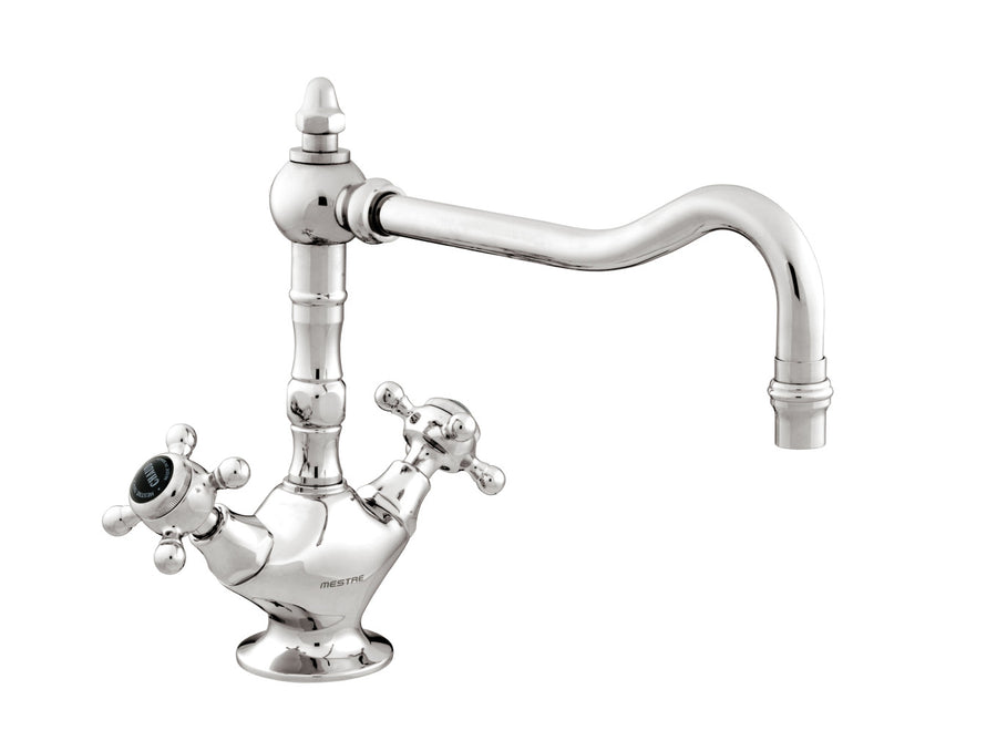 Bronces Mestre Atlantica Precious One hole sink mixer with black porcelain - 035030-N00