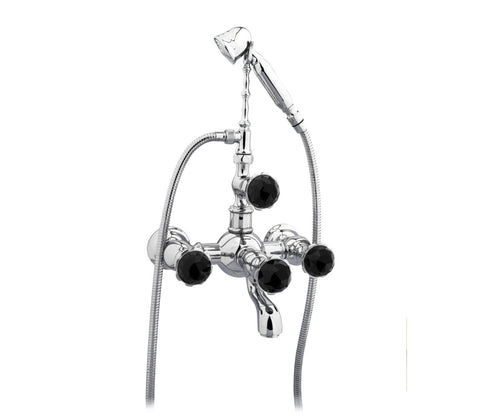 Artica Bath shower set with Swarovski black crystal