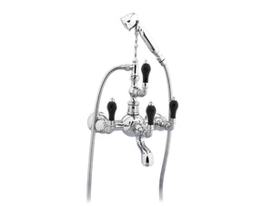 Bronces Mestre Artica Bath shower set with black porcelain twisted - 035516-NSL