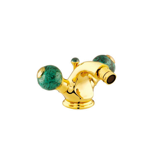 Bronces Mestre Atlantica Precious One hole bidet mixer with malachite stone - 036125