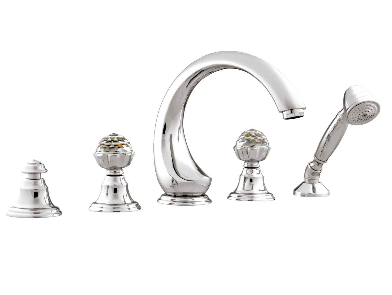 Bronces Mestre Atlantica Five holes bath set with Swarovski crystal - 036216