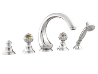 Bronces Mestre Atlantica Five holes bath set with Swarovski crystal - 036216
