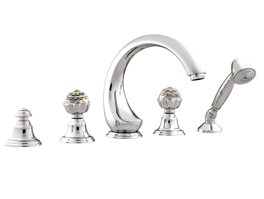 Bronces Mestre Atlantica Five holes bath set with Swarovski crystal - 036216