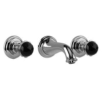 Bronces Mestre Atlantica Three holes wall basin set with Swavoski black crystal - 036233