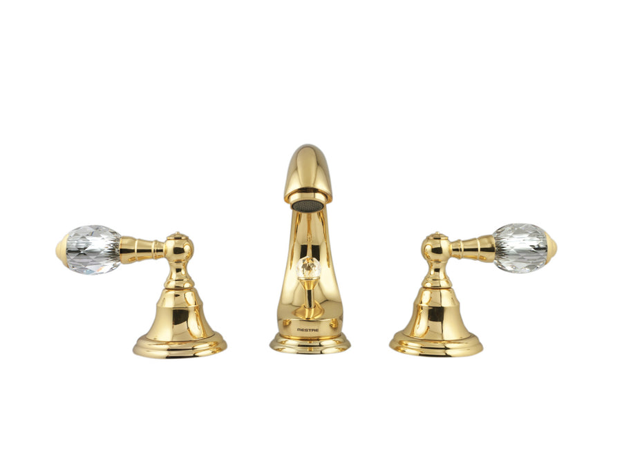 Bronces Mestre Atlantica Three holes basin set with Swarovski crystal - 036601