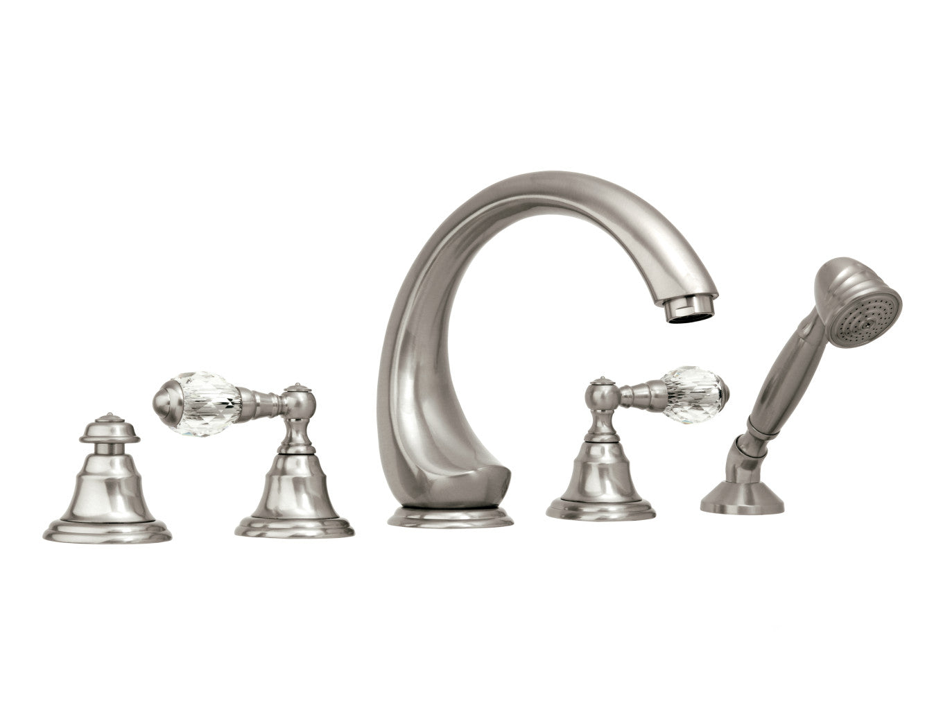 Bronces Mestre Atlantica Five holes bath set with Swarovski crystal - 036616