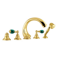 Bronces Mestre Atlantica Precious Five holes bath set with malachite stone - 036816
