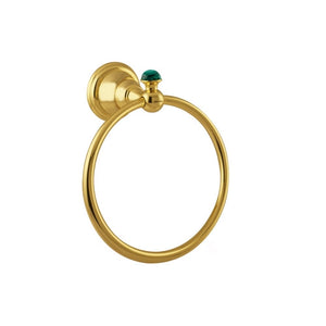 Bronces Mestre Atlantica Precious Towel ring 165mm with malachite stone - 036873-ML0