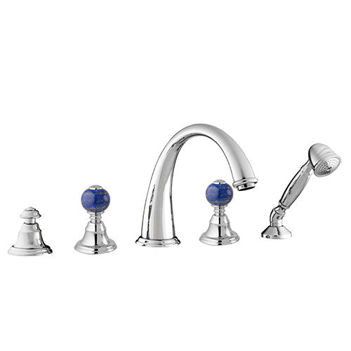 Bronces Mestre Atlantica Precious Five holes bath set with lapislazuli stone - 037116