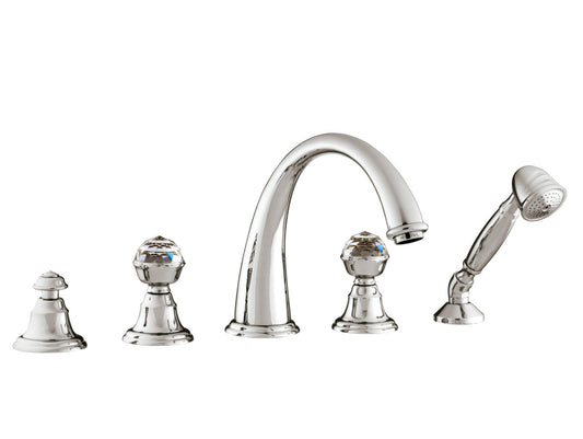 Bronces Mestre Pacifica Five holes bath set with Swarovski crystal - 037216