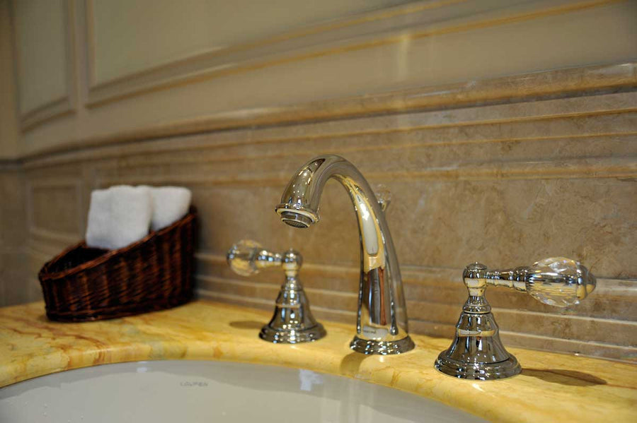 Pacifica Three holes basin set with Swarovski crystal in interior - Bronces Mestre
