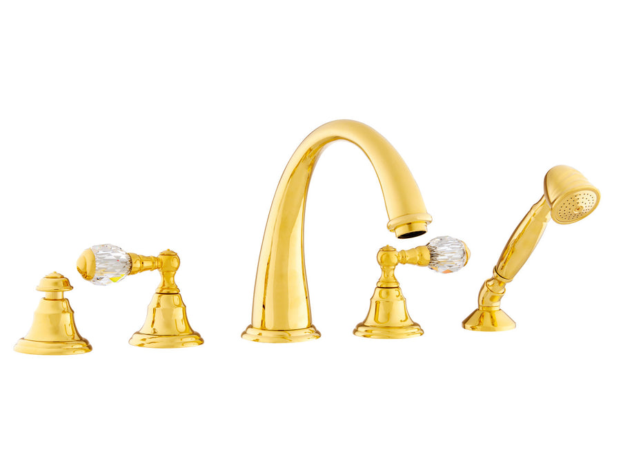 Bronces Mestre Pacifica Five holes bath set with Swarovski crystal - 037616