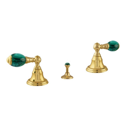 Bronces Mestre Atlantica Precious Three holes bidet set with malachite stone - 037822