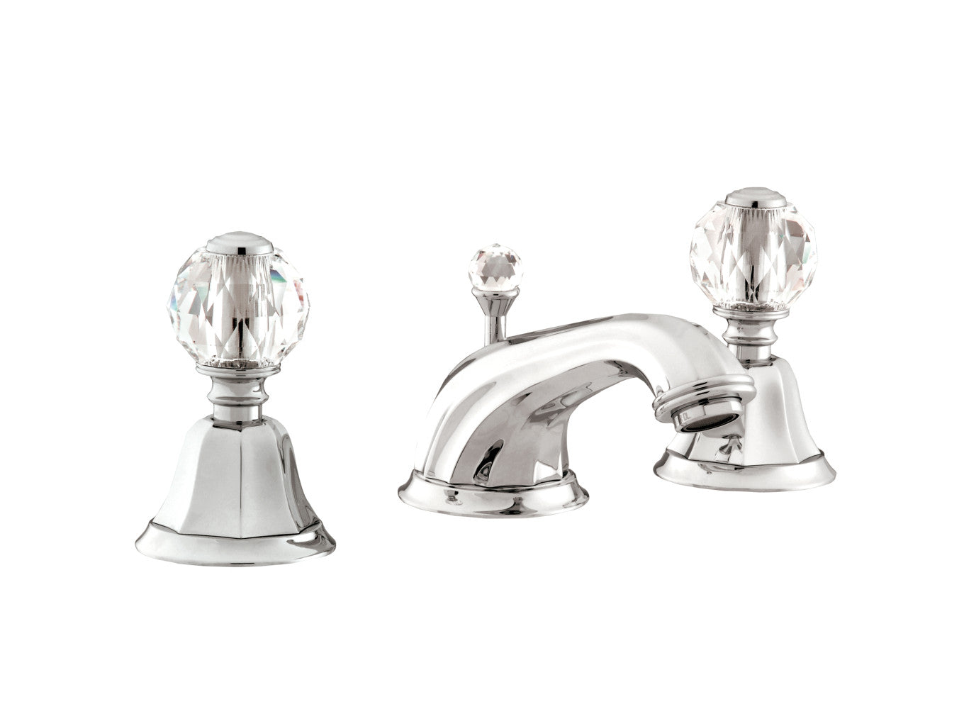 Bronces Mestre Indica Three-Hole Basin Set with Swarovski Crystal - 038101 - Bright Chrome