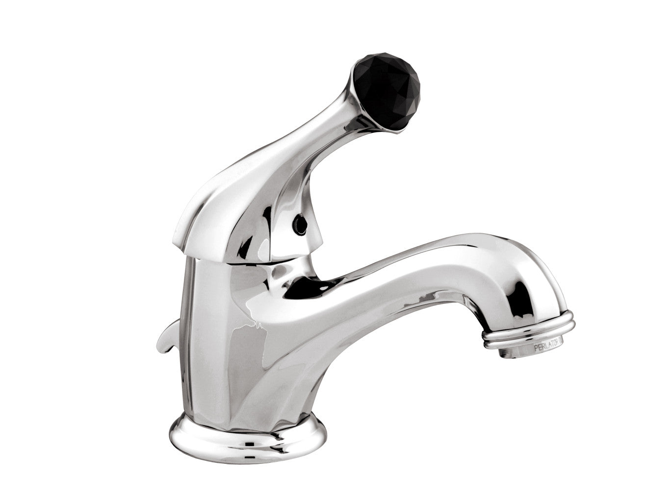 Bronces Mestre Indica Basin Monolever Mixer with Black Swarovski Crystal - 038103 - Bright Chrome