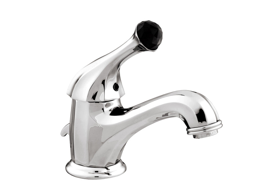 Bronces Mestre Indica Basin Monolever Mixer with Black Swarovski Crystal - 038103 - Bright Chrome