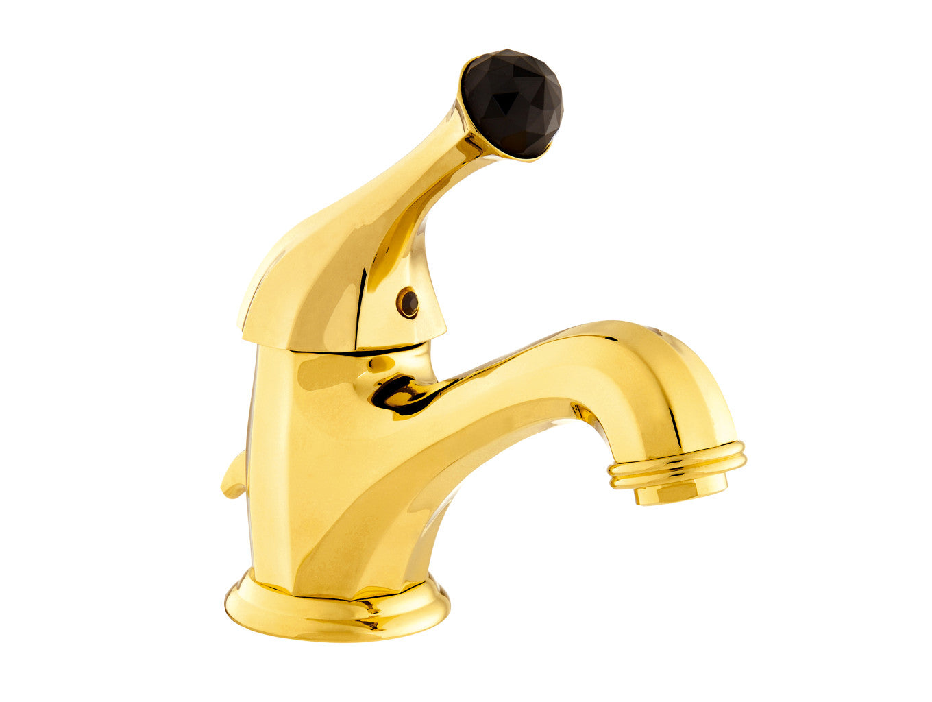 Bronces Mestre Indica Basin Monolever Mixer with Black Swarovski Crystal - 038103 - Gold 24K