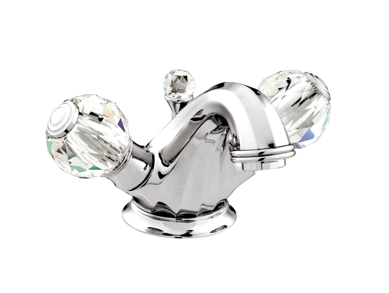 Bronces Mestre Indica One-Hole Basin Mixer with Swarovski Crystal - 038105 - Bright Chrome