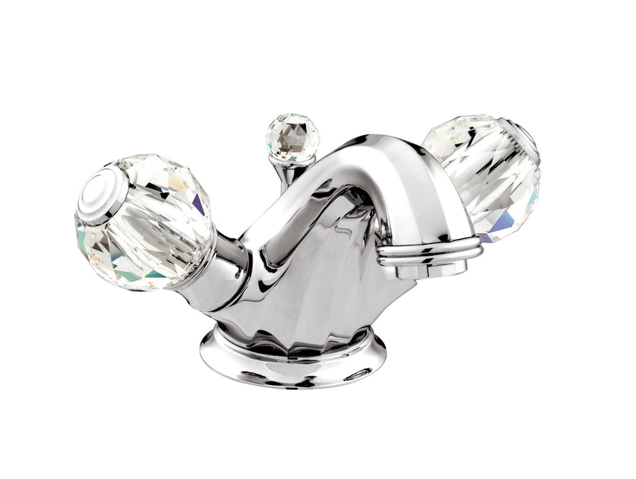 Bronces Mestre Indica One-Hole Basin Mixer with Swarovski Crystal - 038105 - Bright Chrome