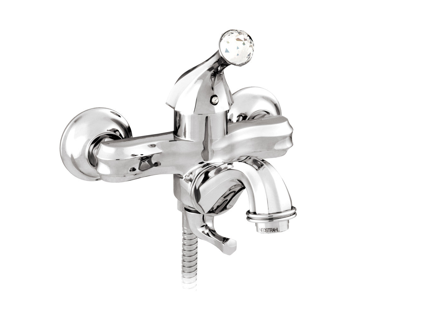Bronces Mestre Indica Bath Shower Monolever Mixer with Swarovski Crystal - 038112 - Bright Chrome
