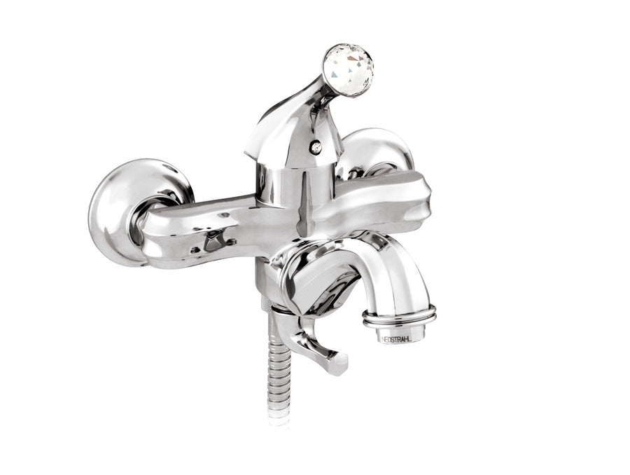 Bronces Mestre Indica Bath Shower Monolever Mixer with Swarovski Crystal - 038112 - Bright Chrome