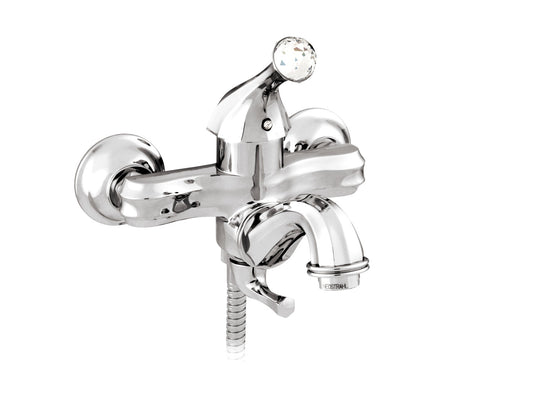 Bronces Mestre Indica Bath Shower Monolever Mixer with Swarovski Crystal - 038112 - Bright Chrome
