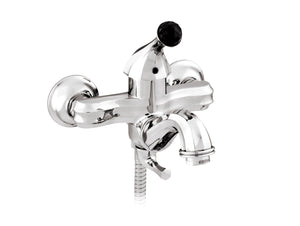 Bronces Mestre Indica Bath Shower Monolever Mixer with Black Swarovski Crystal - 038112