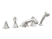 Bronces Mestre Indica Five-Hole Bath Set with Swarovski Crystal - 038116 - Bright Chrome