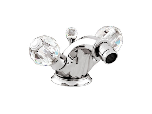 Bronces Mestre Indica One-Hole Bidet Mixer with Swarovski Crystal - 038125 - Bright Chrome