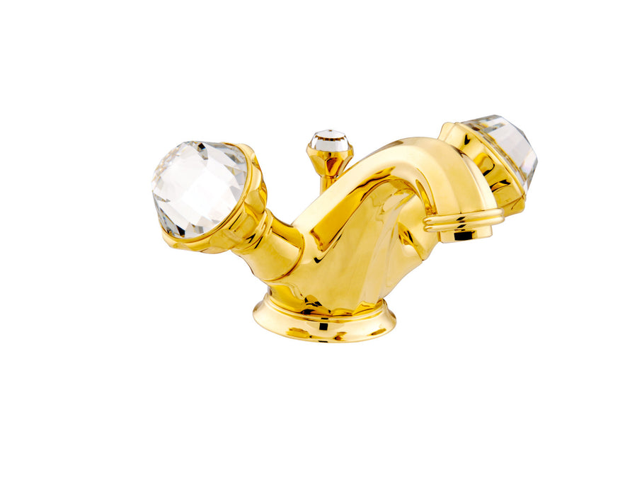 Bronces Mestre Indica One-Hole Basin Mixer with Swarovski Crystal - 038205 - Gold 24K