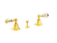 Bronces Mestre Indica Three-Hole Bidet Set with Swarovski Crystal - 038622 - Gold 24K