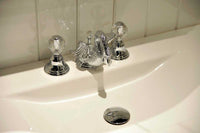 Swan Three holes basin set with Swarovski crystal in interior - Bronces Mestre