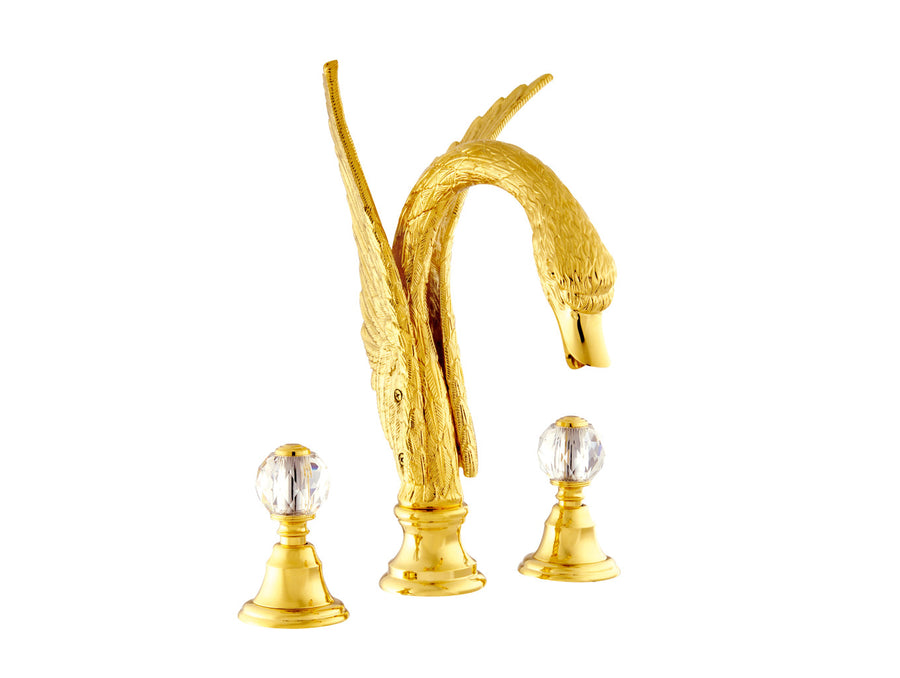 Bronces Mestre Swan Three holes bath set with Swarovski crystal Swan series - 039154