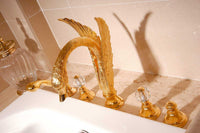 Swan Five holes bath set with Swarovski crystal in interior - Bronces Mestre