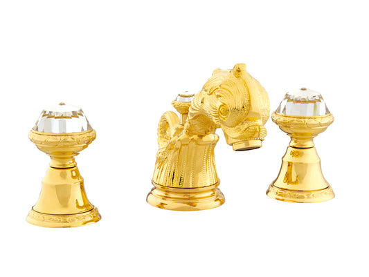 Bronces Mestre Koi Carp Three holes basin set with Swarovski crystal - 039201
